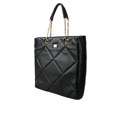 Dolce Gabbana Jungle Aria Shopper with Quilted Calfskin and Chain Handles &