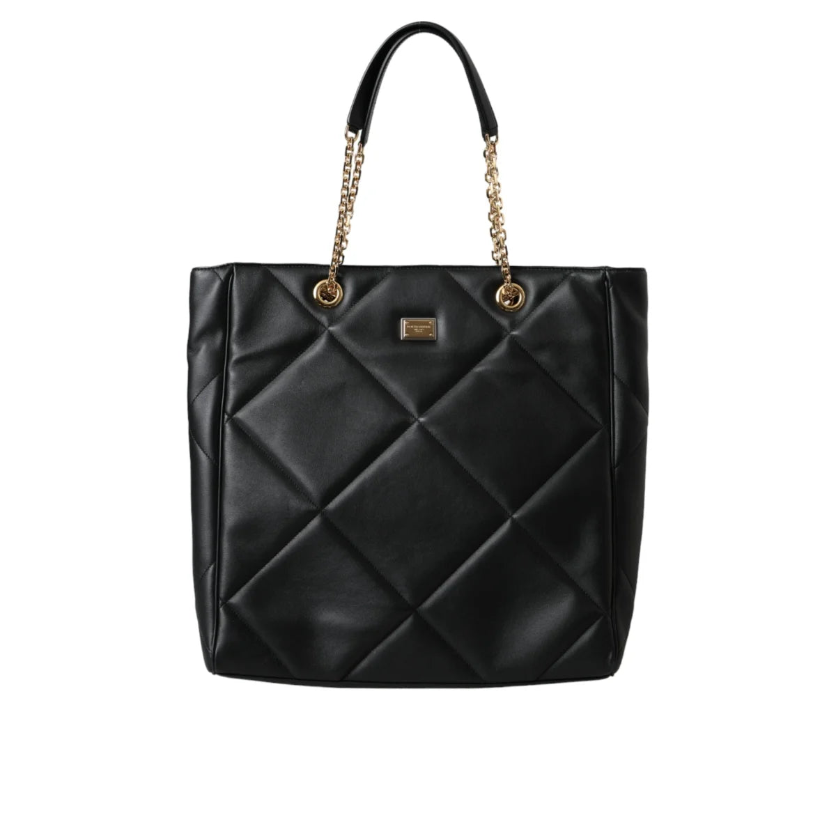 Dolce Gabbana Jungle Aria Shopper with Quilted Calfskin and Chain Handles &