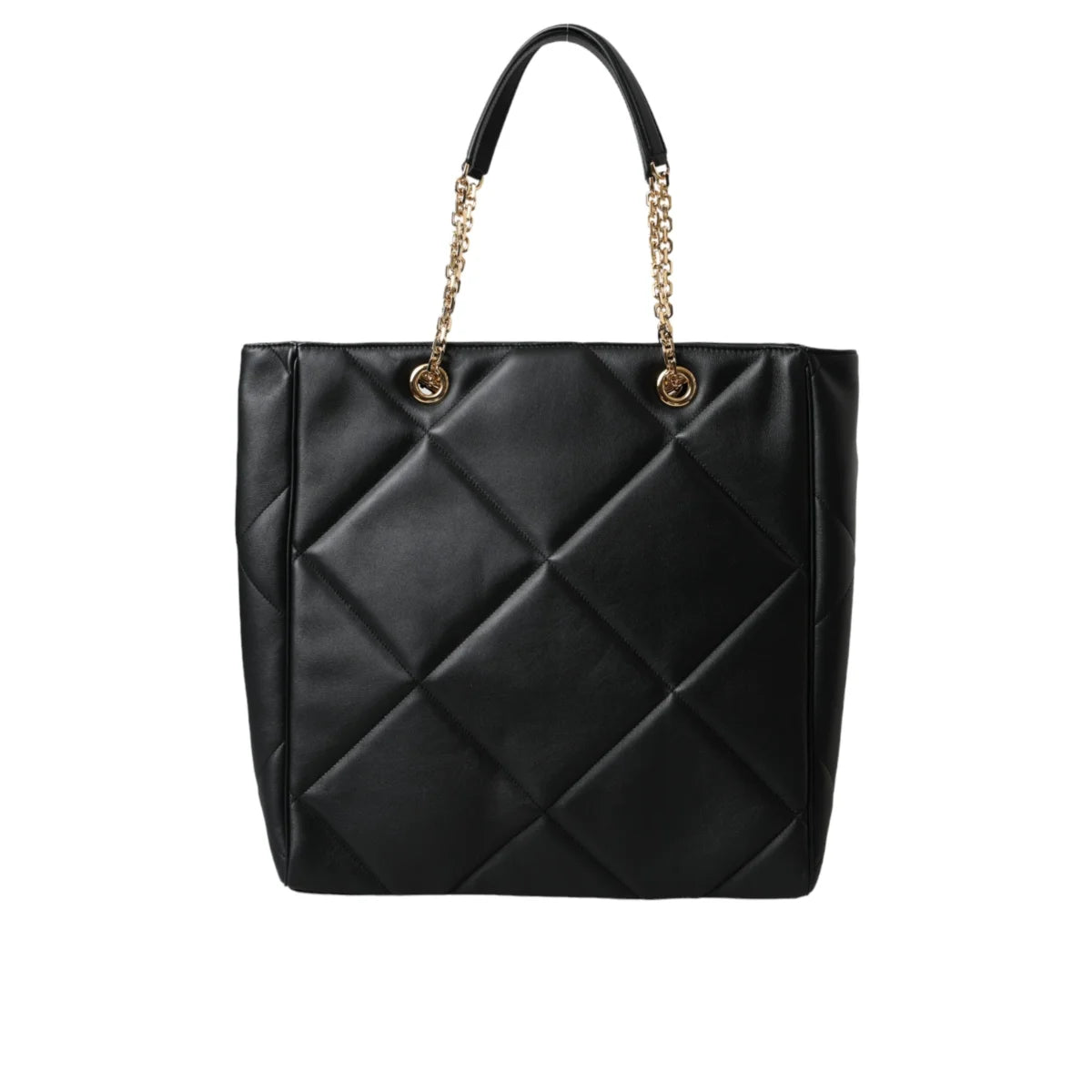 Dolce Gabbana Jungle Aria Shopper with Quilted Calfskin and Chain Handles &