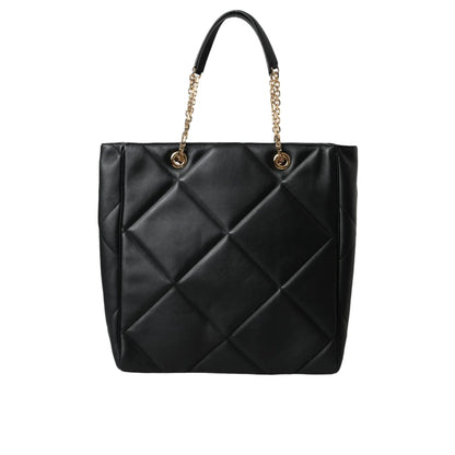 Dolce Gabbana Jungle Aria Shopper with Quilted Calfskin and Chain Handles &