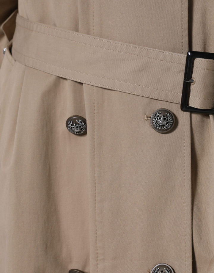 Dolce &amp; Gabbana Trench Coats - Khaki Double Breasted Coat Jacket