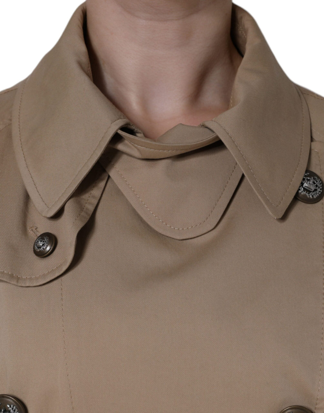 Dolce &amp; Gabbana Trench Coats - Khaki Double Breasted Coat Jacket