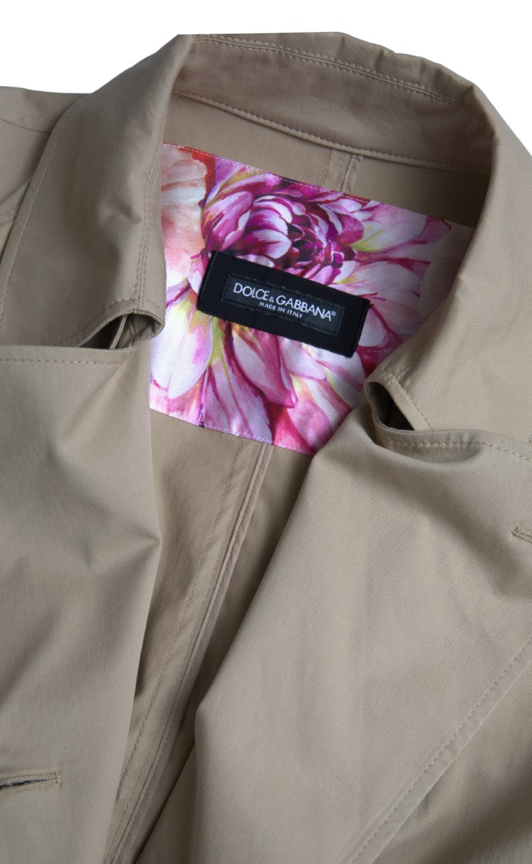Dolce &amp; Gabbana Trench Coats - Khaki Double Breasted Coat Jacket
