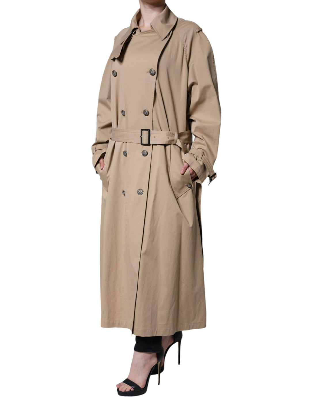 Dolce &amp; Gabbana Trench Coats - Khaki Double Breasted Coat Jacket