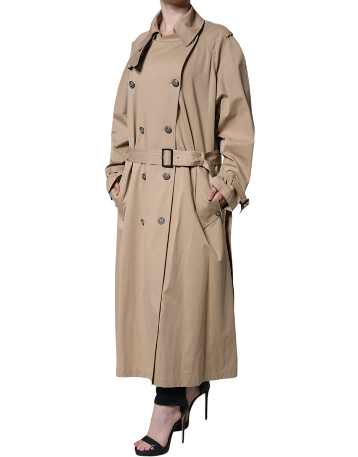 Dolce &amp; Gabbana Trench Coats - Khaki Double Breasted Coat Jacket