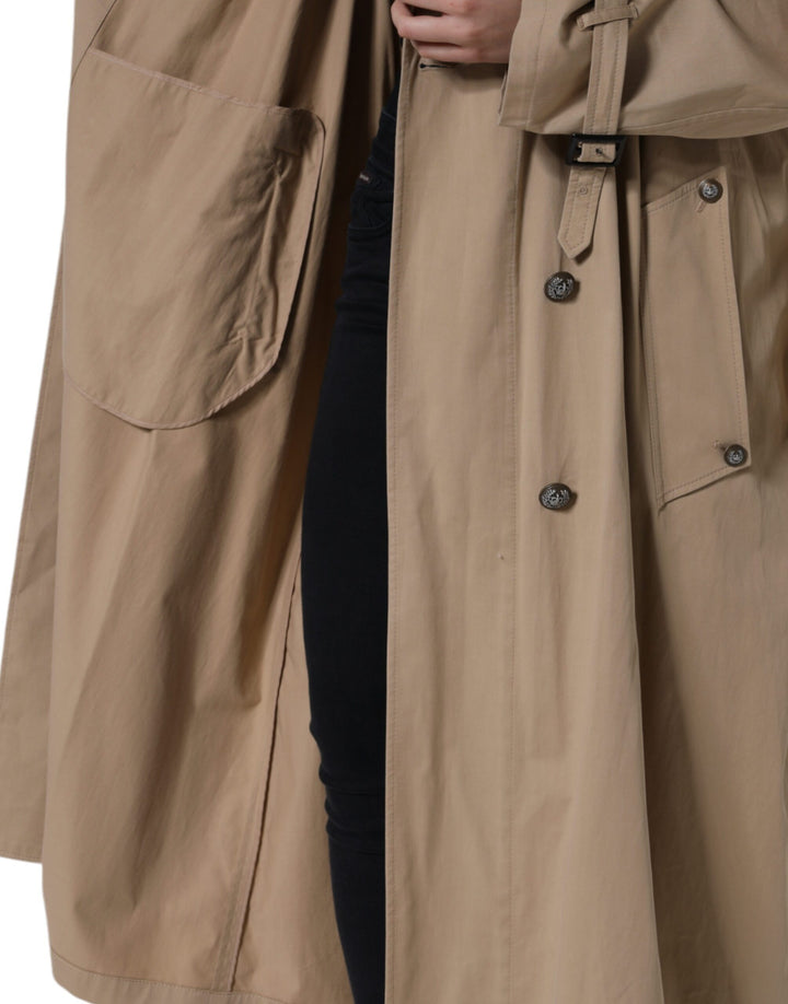 Dolce &amp; Gabbana Trench Coats - Khaki Double Breasted Coat Jacket
