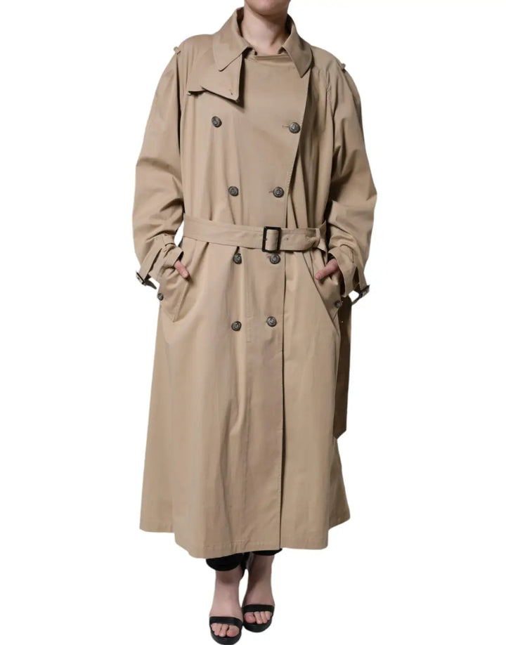 Dolce &amp; Gabbana Khaki Double Breasted Trench Coat Jacket