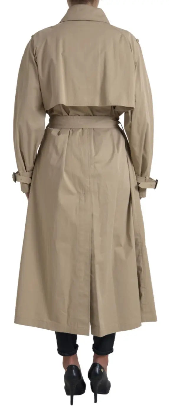 Dolce &amp; Gabbana Khaki Double Breasted Trench Coat Jacket