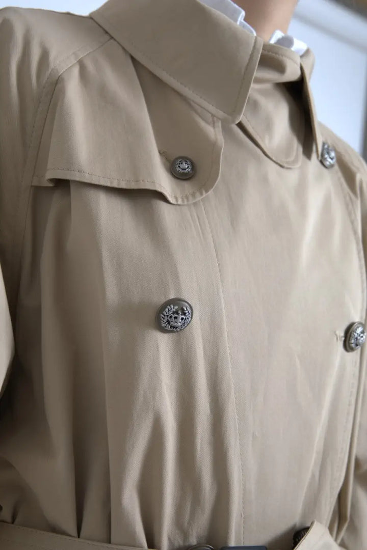 Dolce &amp; Gabbana Khaki Double Breasted Trench Coat Jacket