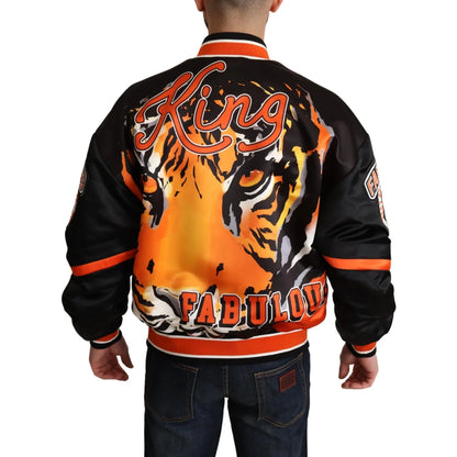 Dolce Gabbana King Lion Bomber Jacket Regal Streetwear &