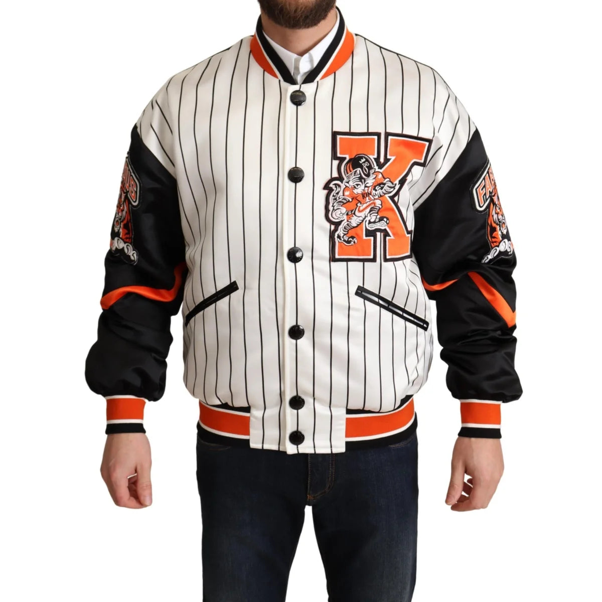 Dolce Gabbana King Lion Bomber Jacket Regal Streetwear &