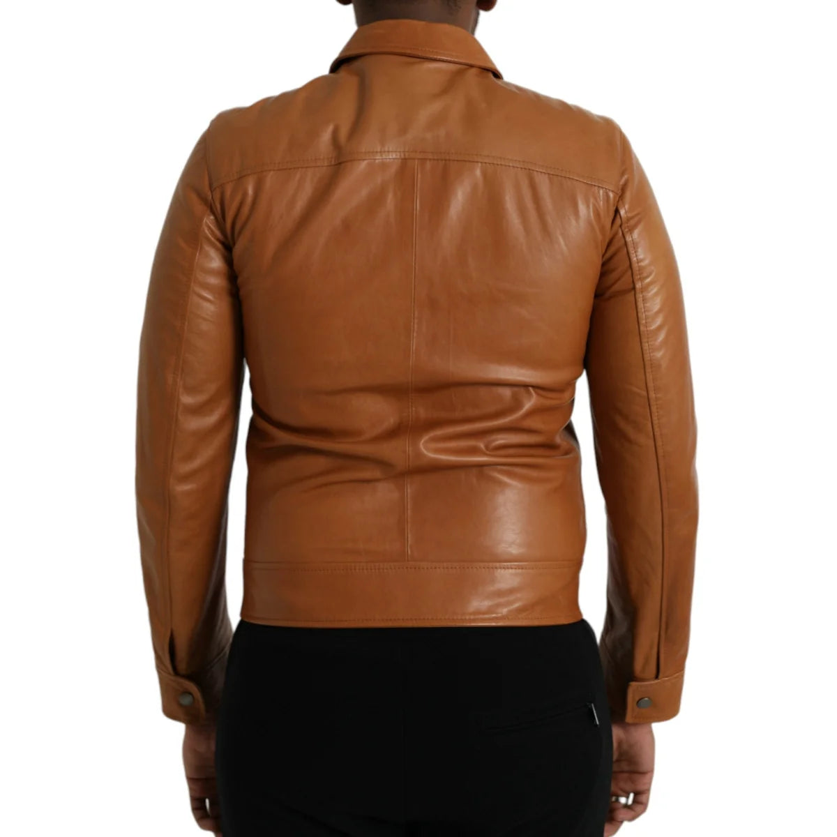 Dolce Gabbana Lamb Leather Blouson Jacket Full Zip Luxury Style &