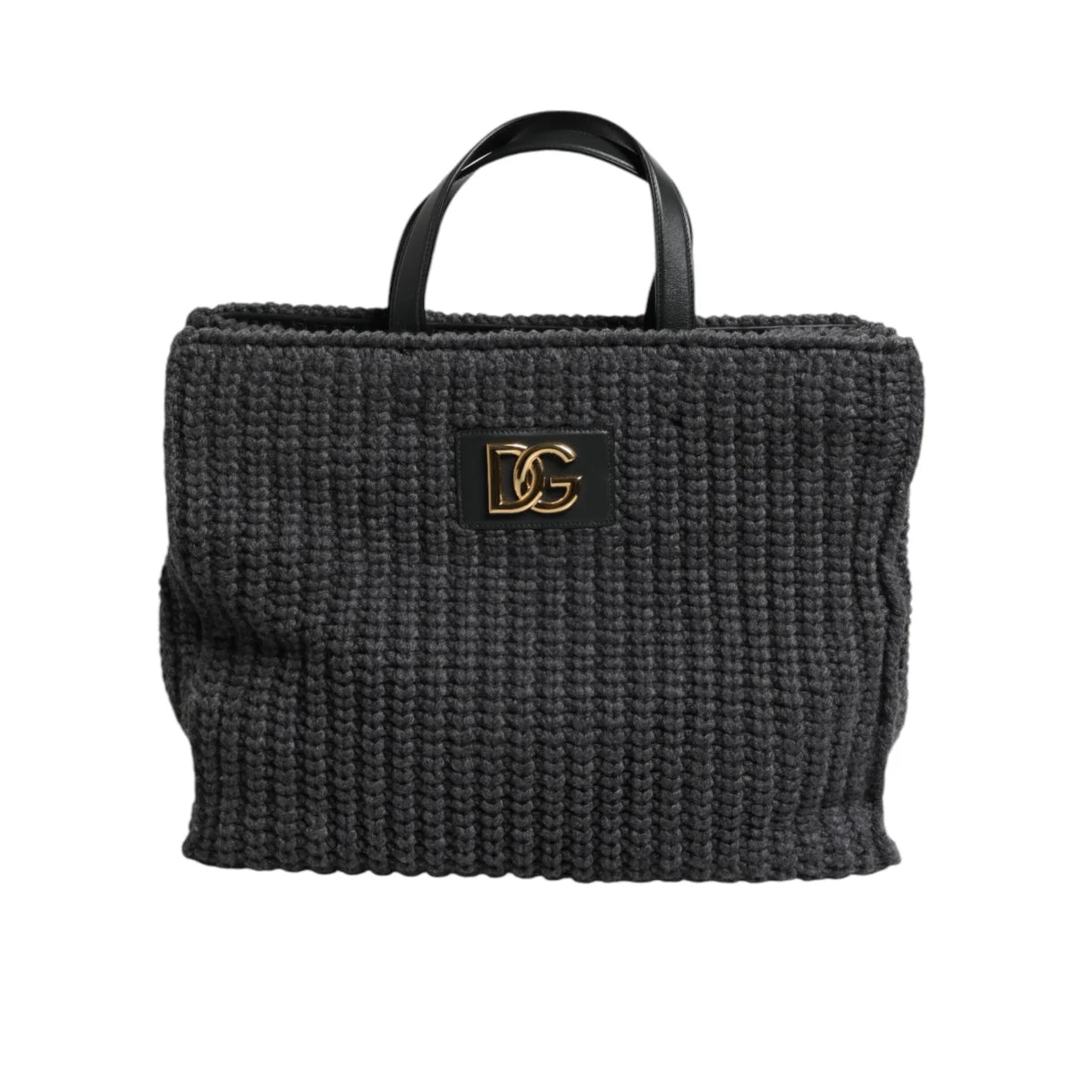 Dolce & Gabbana Large Knitted Crochet Shoulder Bag with DG Logo