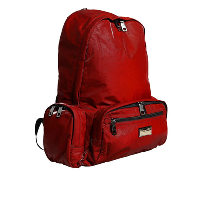 Dolce Gabbana Leather Backpack Bag with Logo Plaque &