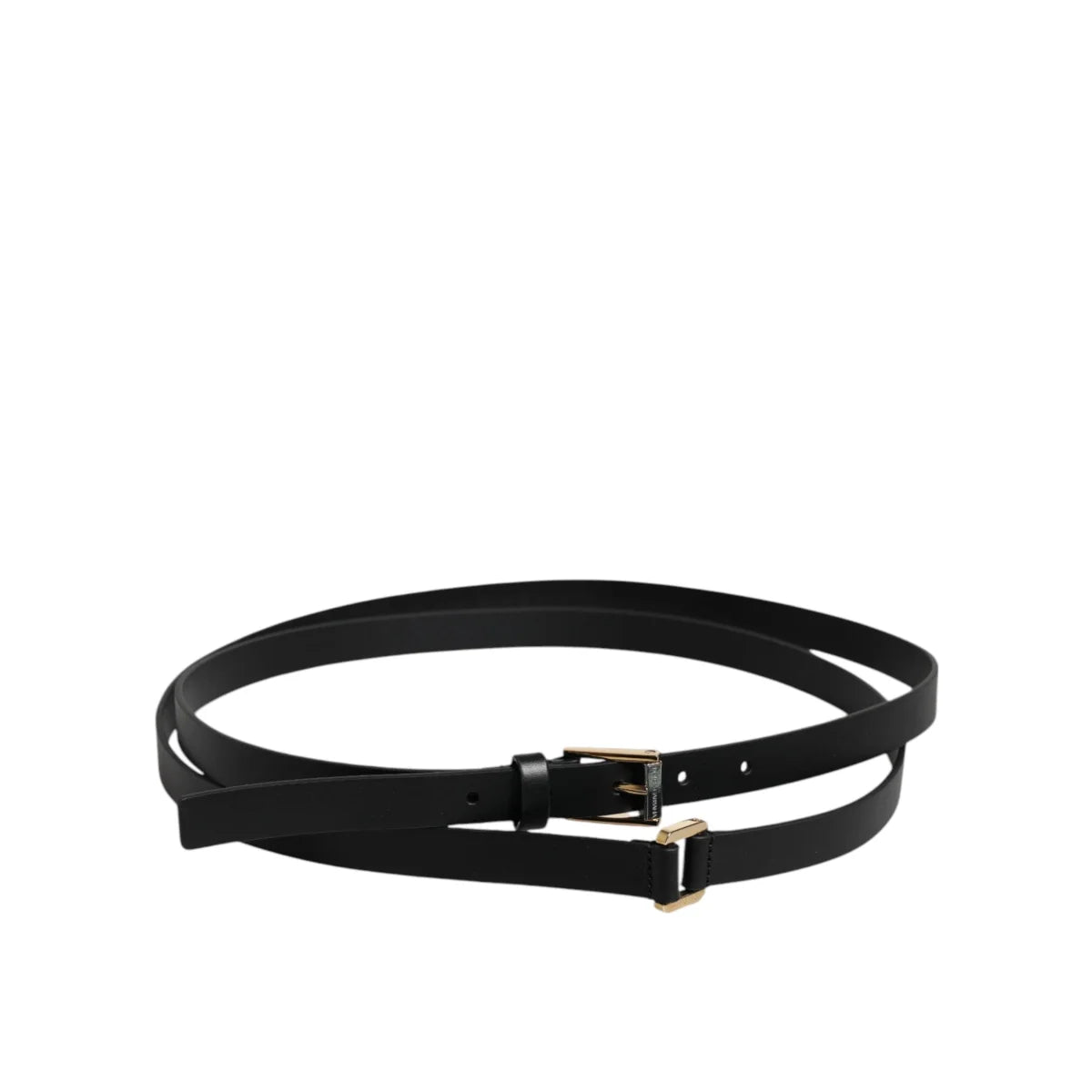 Dolce Gabbana Leather Belt with Bold Metal Buckle Closure &