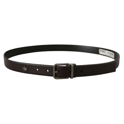 Dolce Gabbana Leather Belt Dark Brown Dress Style Metal Buckle &