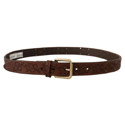 Dolce Gabbana Leather Belt Italian Style Eye Catching Metal Buckle &