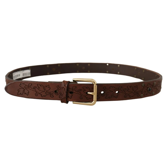 Dolce Gabbana Leather Belt Italian Style Eye Catching Metal Buckle &