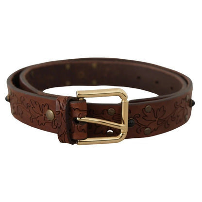 Dolce Gabbana Leather Belt Italian Style Eye Catching Metal Buckle &
