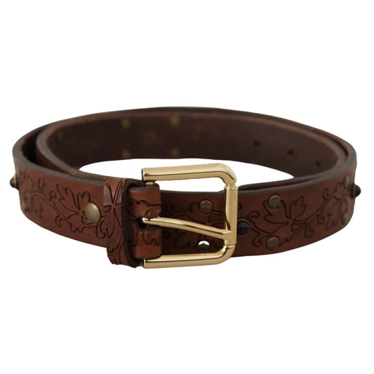Dolce Gabbana Leather Belt Italian Style Eye Catching Metal Buckle &