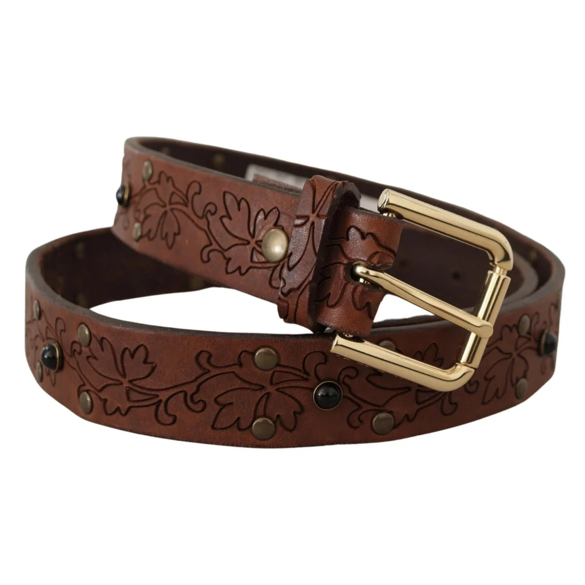 Dolce Gabbana Leather Belt Italian Style Eye Catching Metal Buckle &