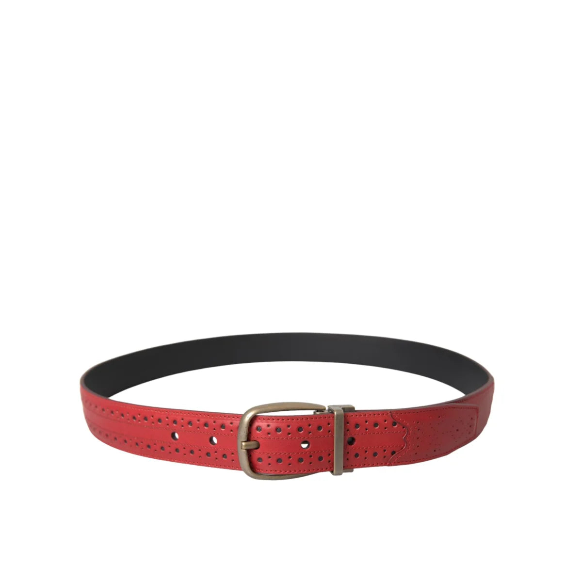 Dolce Gabbana Leather Belt with Metal Buckle Closure &