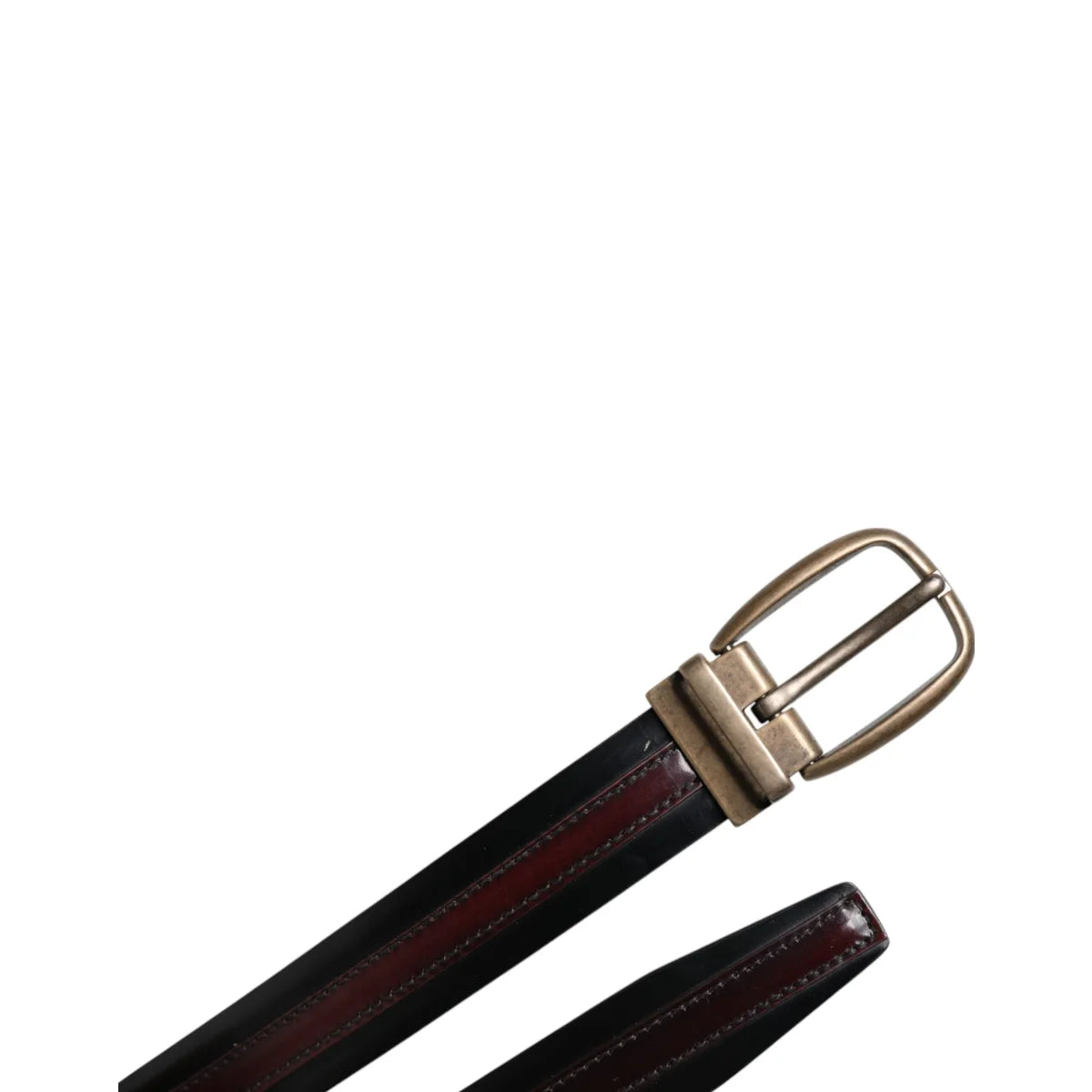 Dolce and Gabbana Leather Belt with Striking Metal Buckle Closure &