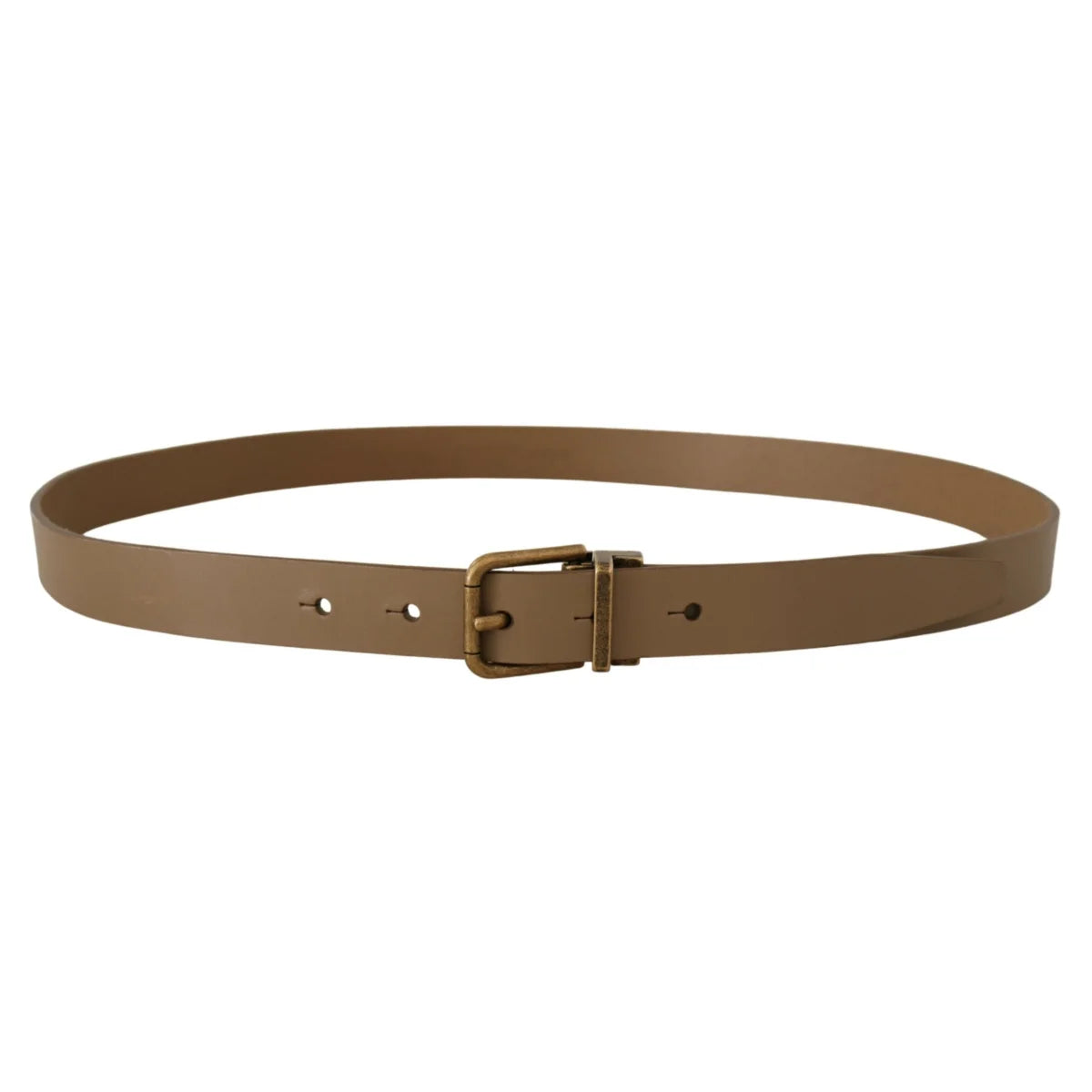 Dolce Gabbana Leather Belt with Stunning Brass Tone Buckle &