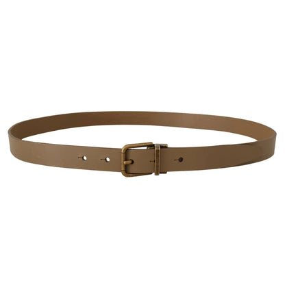 Dolce Gabbana Leather Belt with Stunning Brass Tone Buckle &
