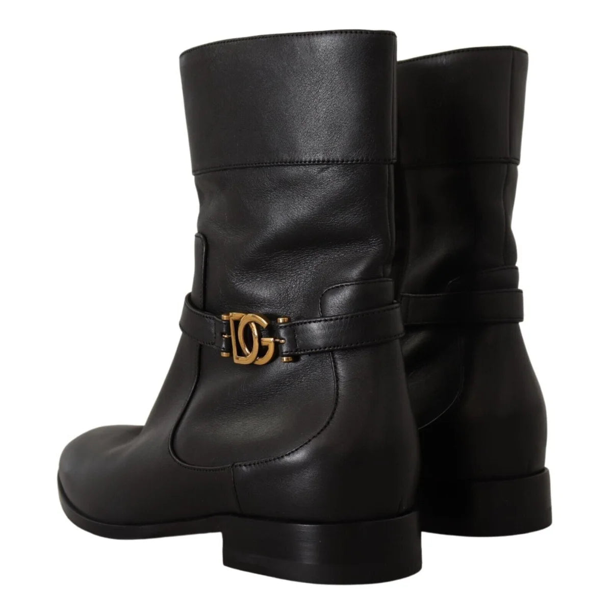DOLCE & GABBANA Leather Biker Boots Unleashed Elegance Dolce Gabbana