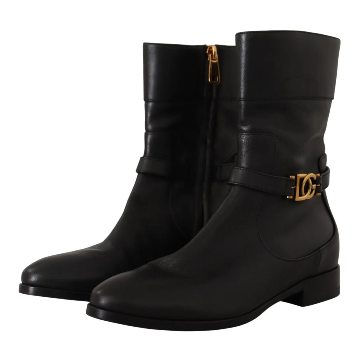 DOLCE & GABBANA Leather Biker Boots Unleashed Elegance Dolce Gabbana