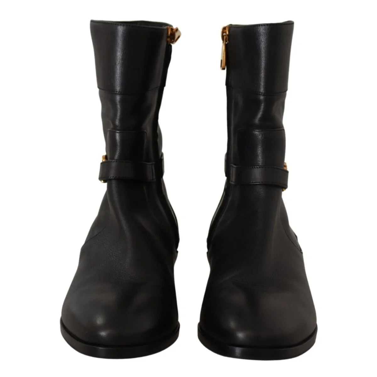 DOLCE & GABBANA Leather Biker Boots Unleashed Elegance Dolce Gabbana