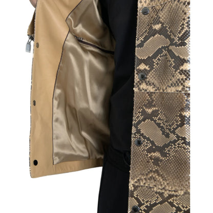 Dolce Gabbana Leather Biker Jacket Dress Sensation &