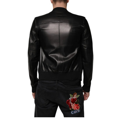 Dolce Gabbana Leather Biker Jacket Luxe Style for Bold Statements &