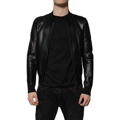 Dolce Gabbana Leather Biker Jacket Luxe Style for Bold Statements &
