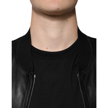 Dolce Gabbana Leather Biker Jacket Luxe Style for Bold Statements &