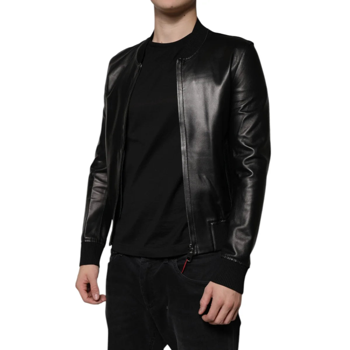 Dolce Gabbana Leather Biker Jacket Luxe Style for Bold Statements &