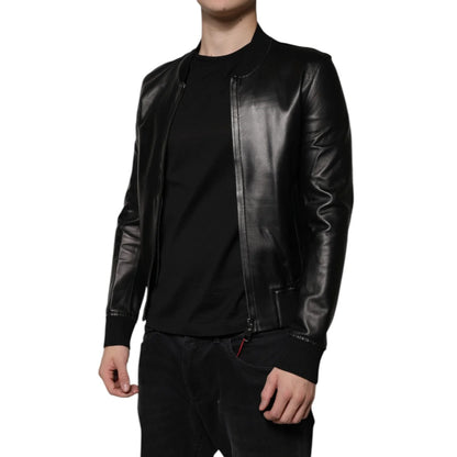 Dolce Gabbana Leather Biker Jacket Luxe Style for Bold Statements &