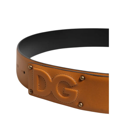 Dolce Gabbana Leather Buckle Belt with Iconic DG Logo &