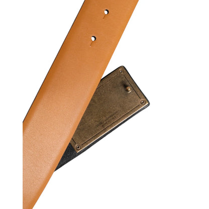 Dolce Gabbana Leather Buckle Belt with Iconic DG Logo &