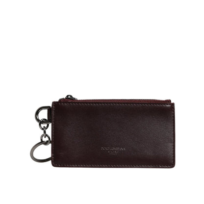 Dolce Gabbana Leather Card Holder Brown Luxury Wallet &