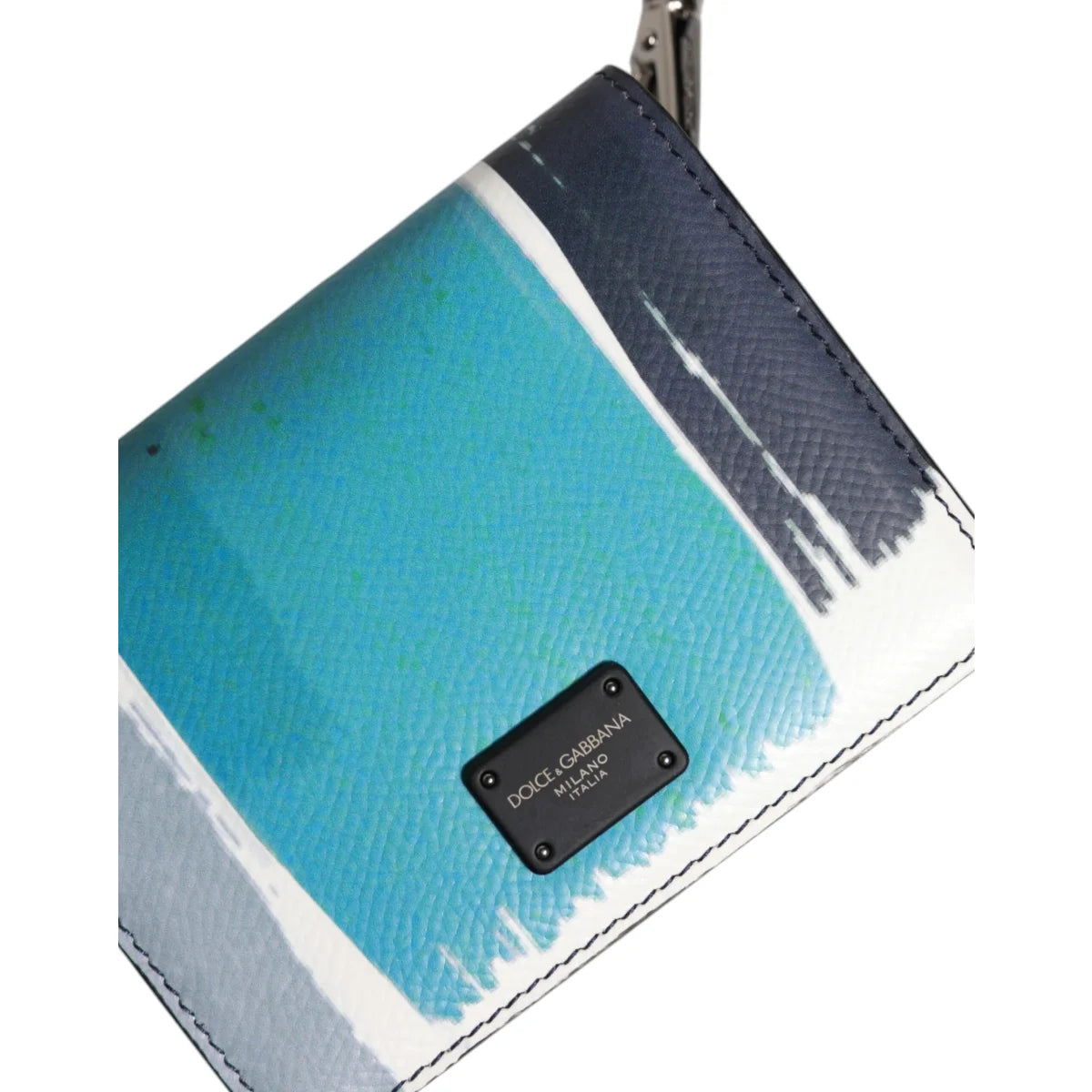 Dolce Gabbana Leather Card Holder with Logo and Strap &