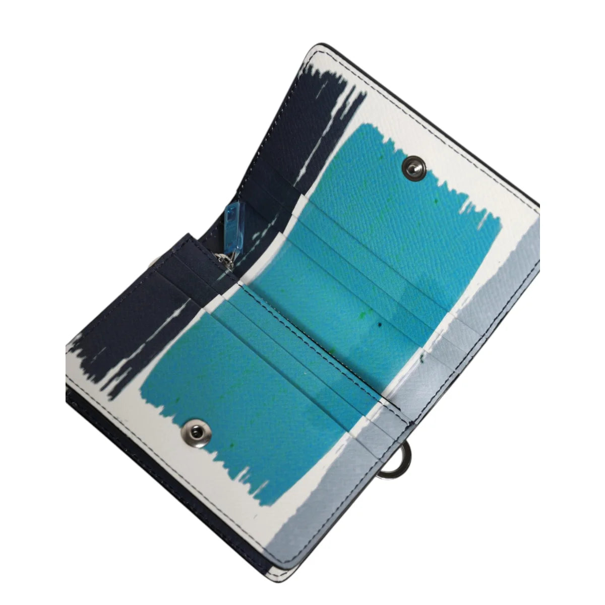 Dolce Gabbana Leather Card Holder with Logo and Strap &