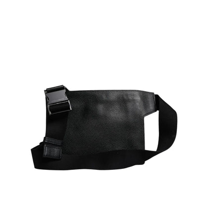 Dolce Gabbana Leather Crossbody Bag with Logo Plaque and Zipped Pockets &