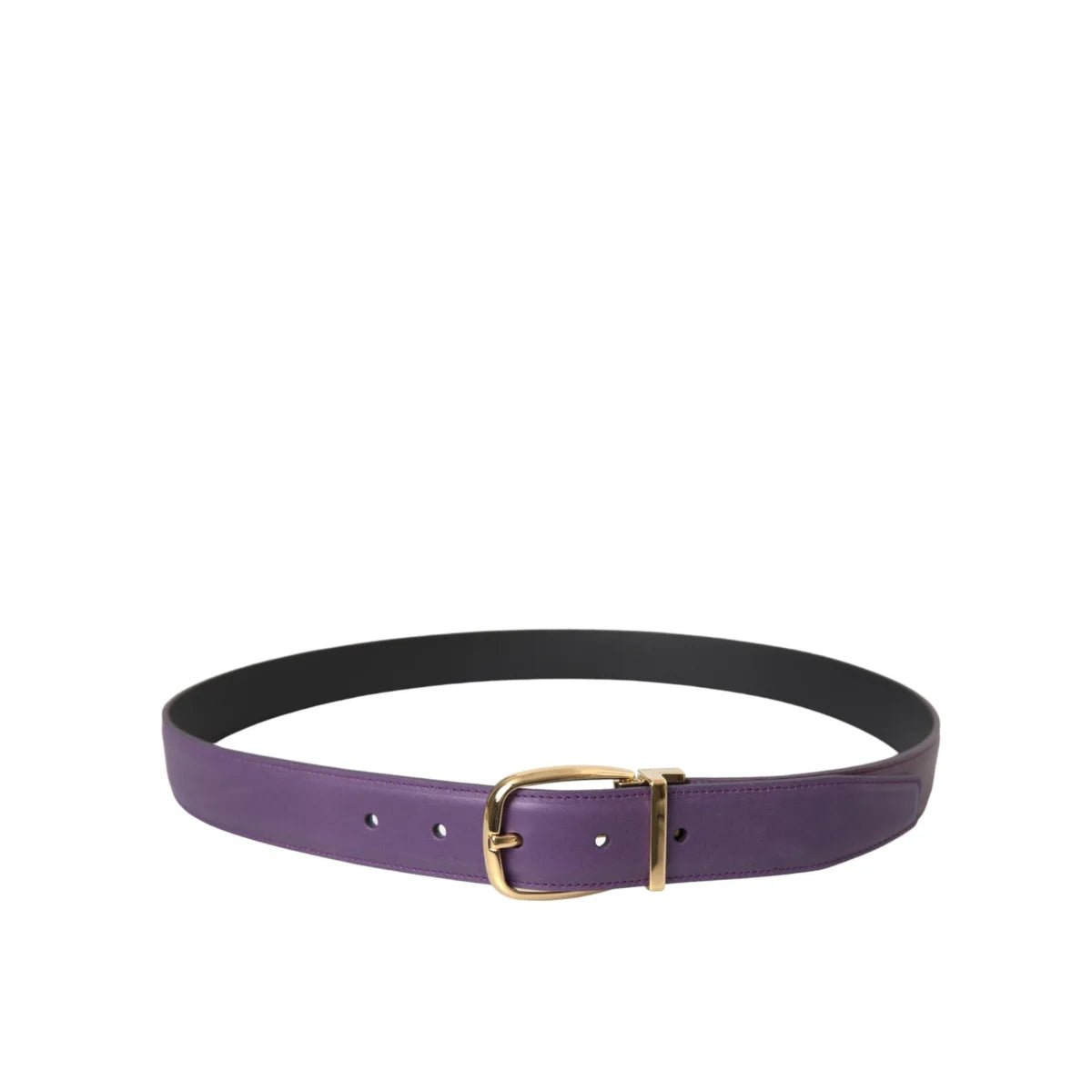 Dolce & Gabbana Leather Dress Belt with Eye Catching Metal Buckle