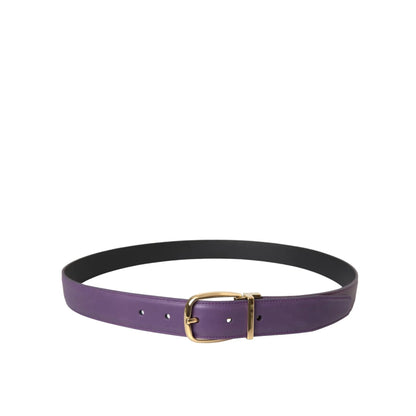 Dolce & Gabbana Leather Dress Belt with Eye Catching Metal Buckle