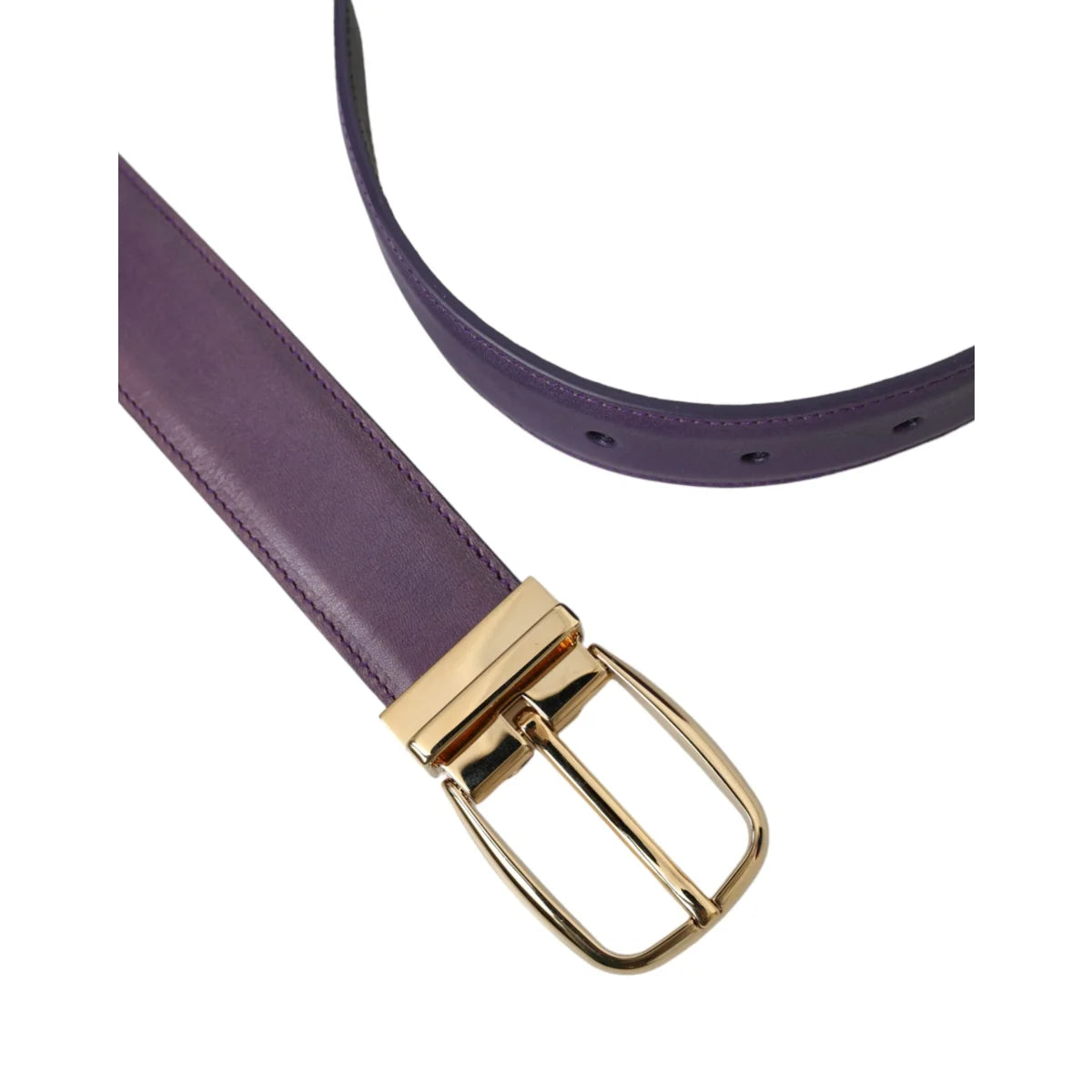 Dolce & Gabbana Leather Dress Belt with Eye Catching Metal Buckle