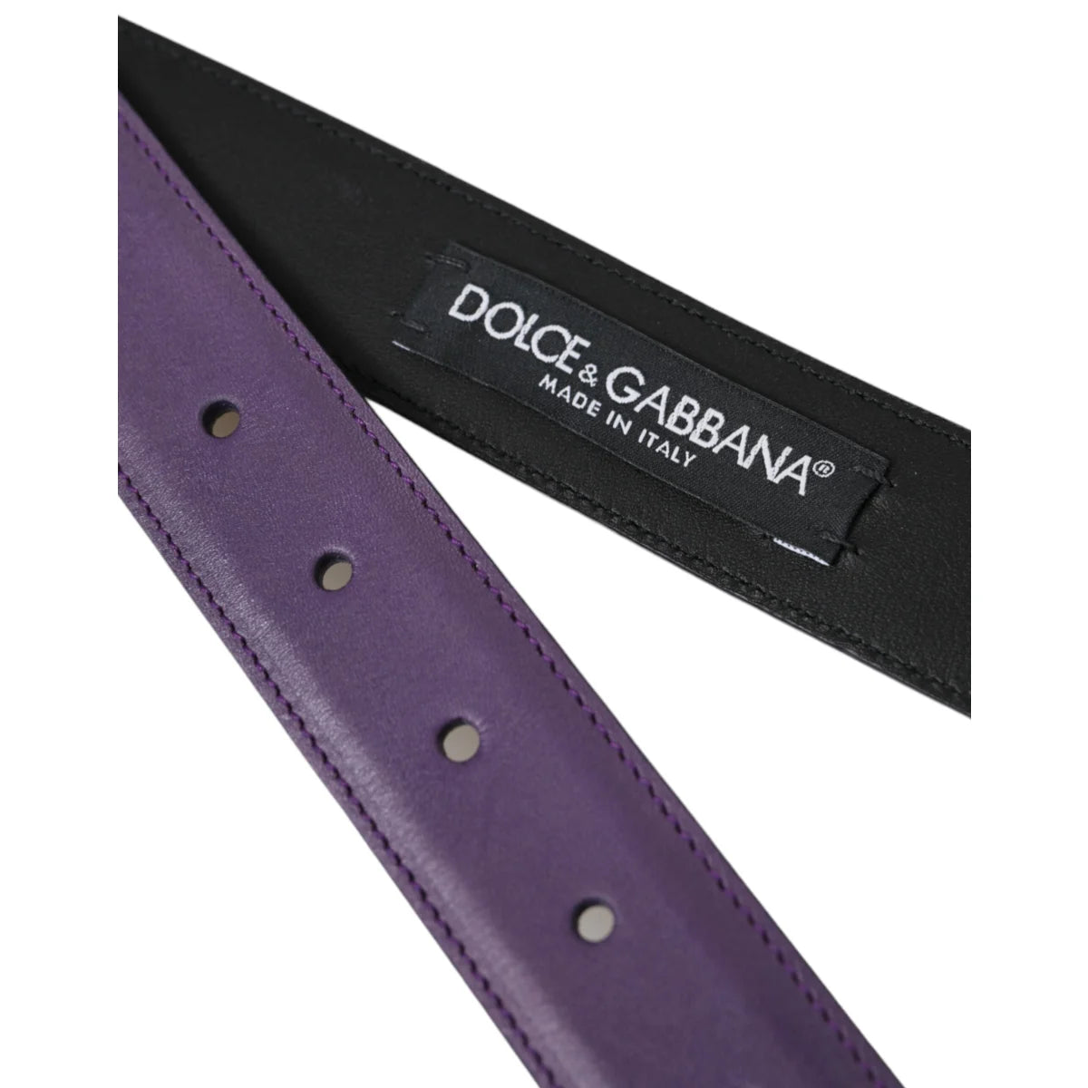 Dolce & Gabbana Leather Dress Belt with Eye Catching Metal Buckle