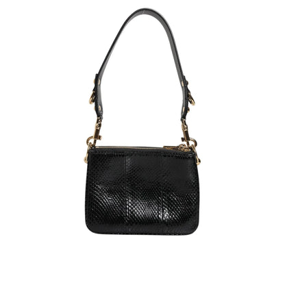 Dolce Gabbana Leather Dress Shoulder Bag with Gold-Tone Hardware &