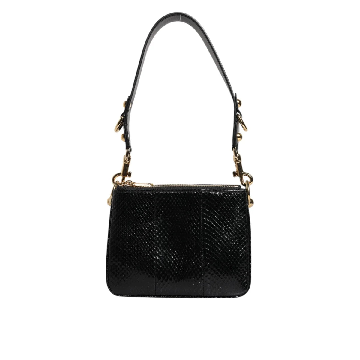 Dolce Gabbana Leather Dress Shoulder Bag with Gold-Tone Hardware &